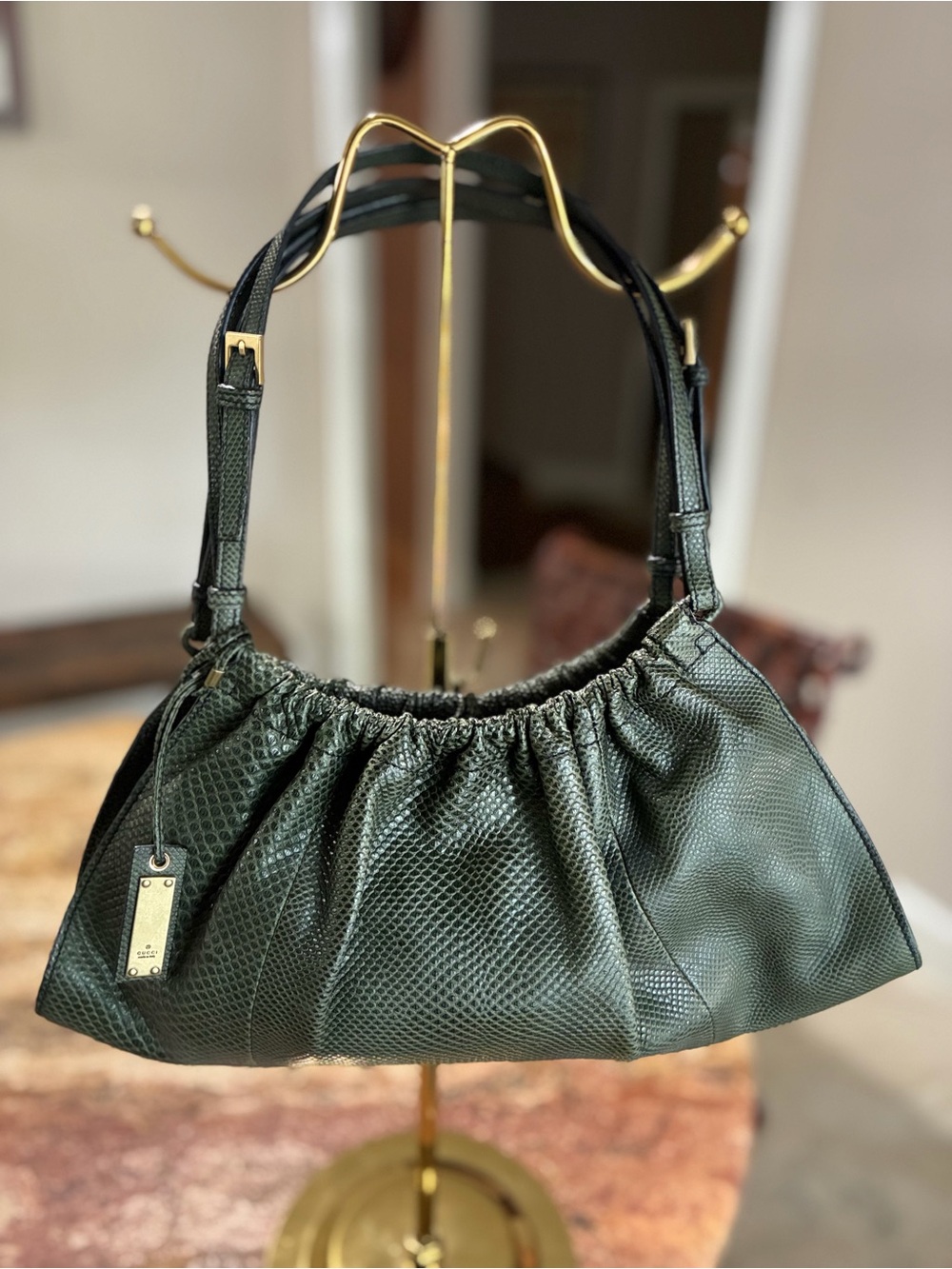 GUCCI Rare Croc Leather Handbag